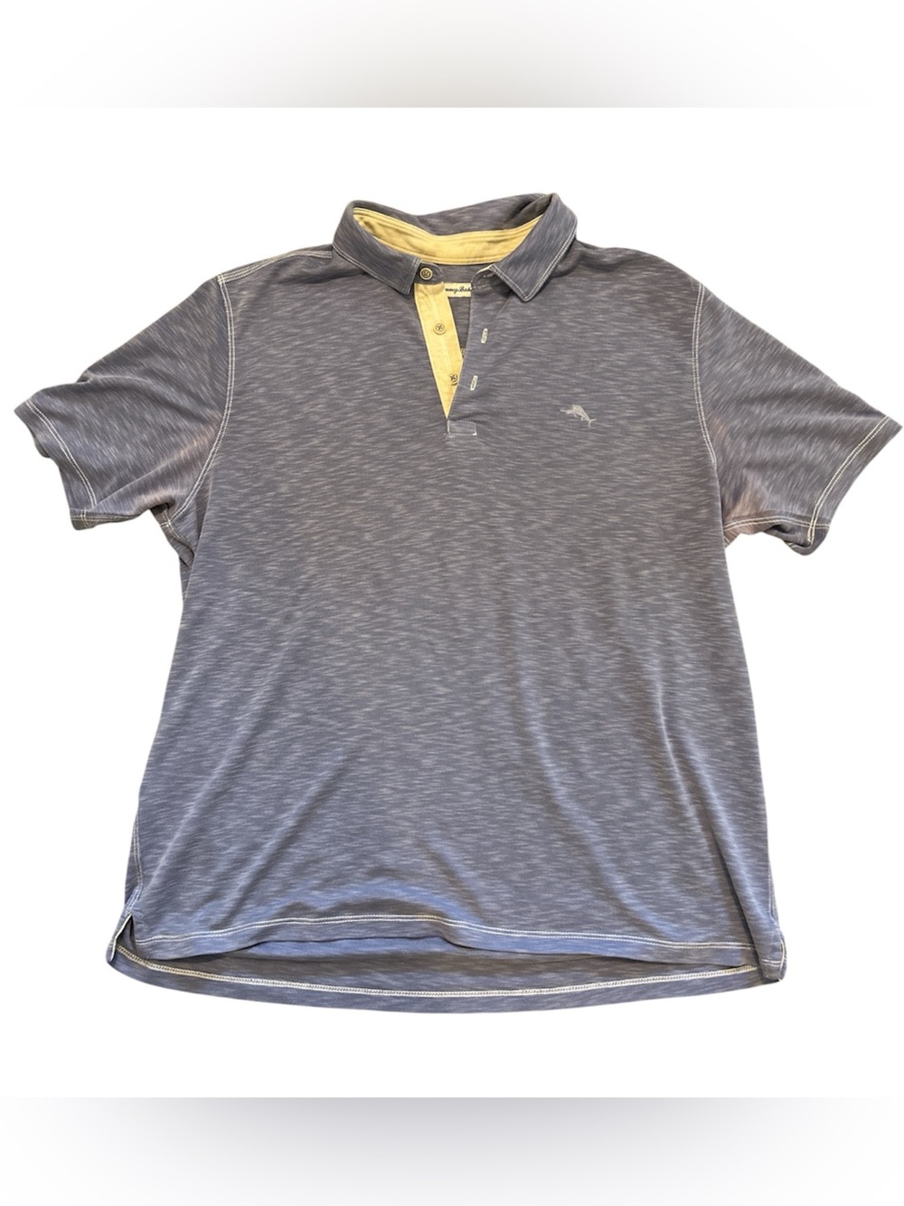 Tommy Bahama Men’s XL Lavender Slub Knit Polo Shirt Short Sleeve Island Casual
